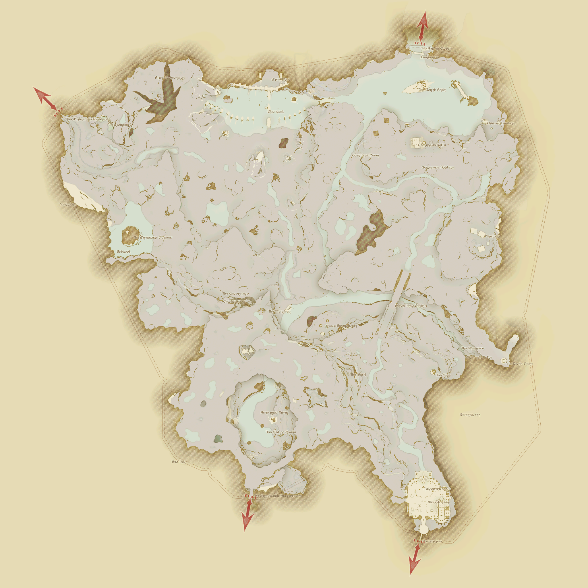クルザス西部高地の地図