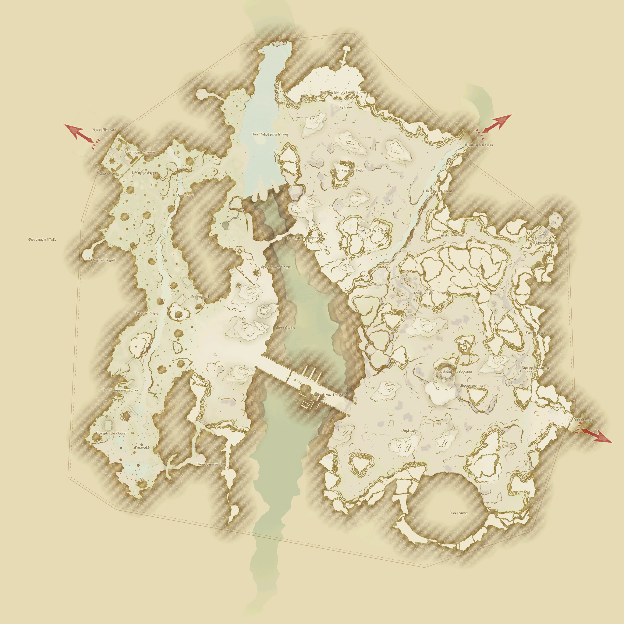 ギラバニア辺境地帯の地図