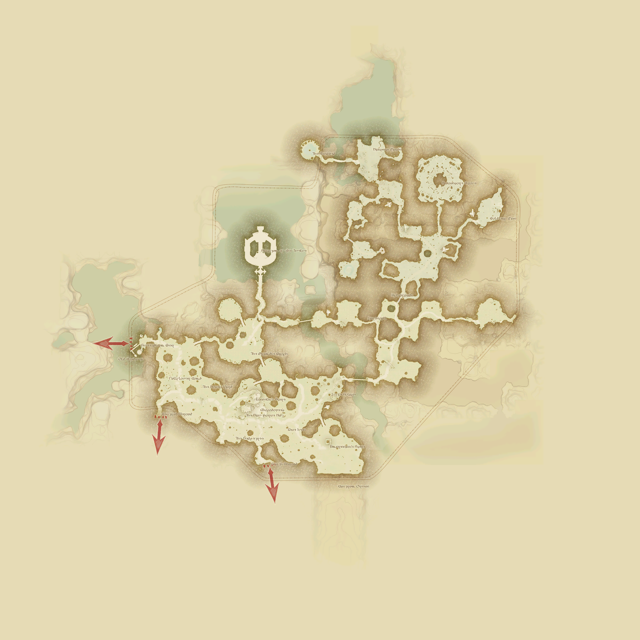黒衣森：東部森林の地図